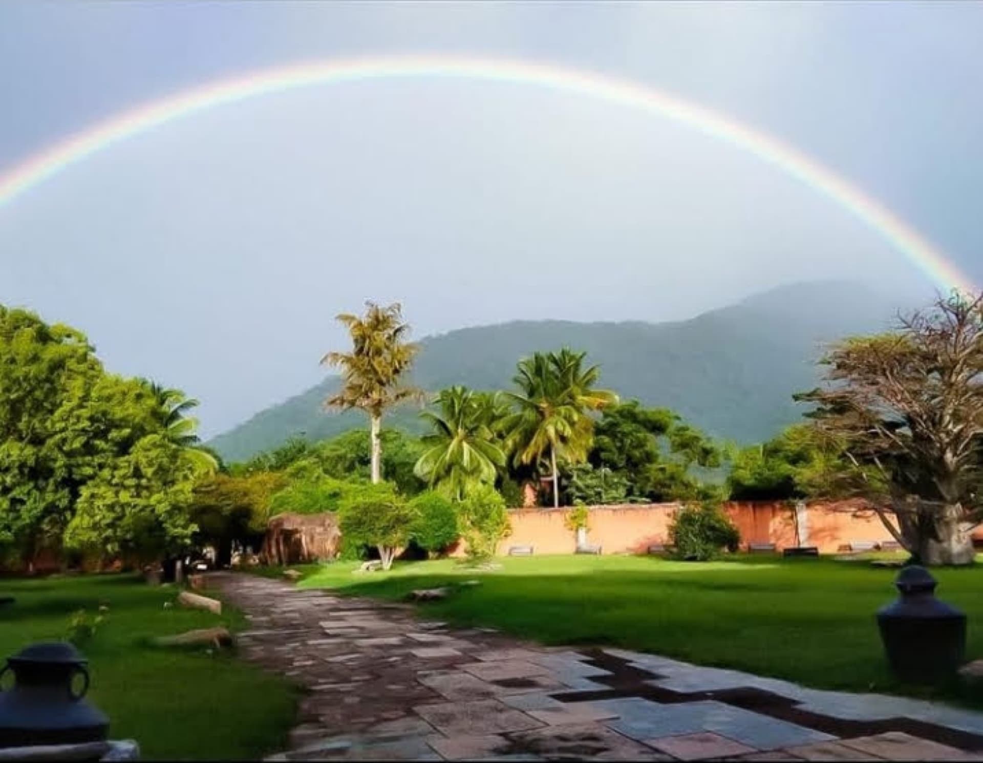 Velliangiri foothills and green landscape near the Isha Yoga Center, Coimbatore