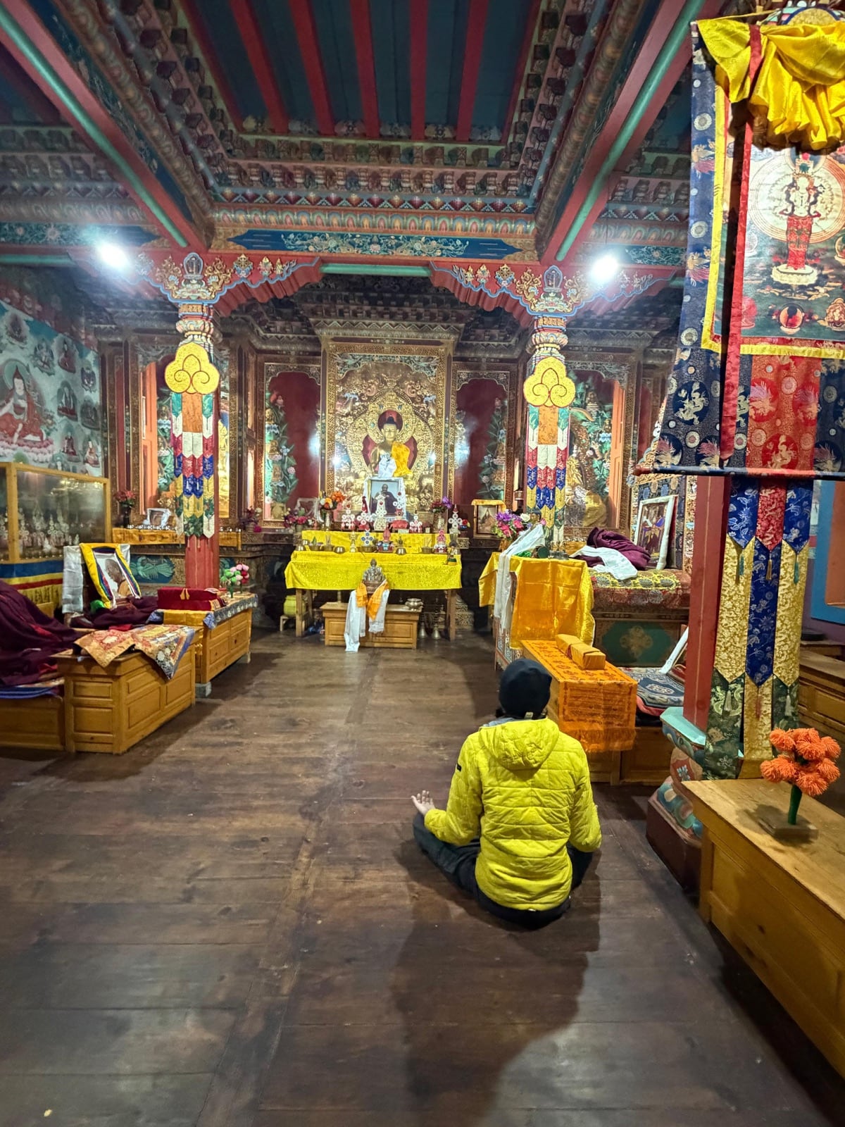 Meditation in a Himalayan Buddhist monastery along the Annapurna route