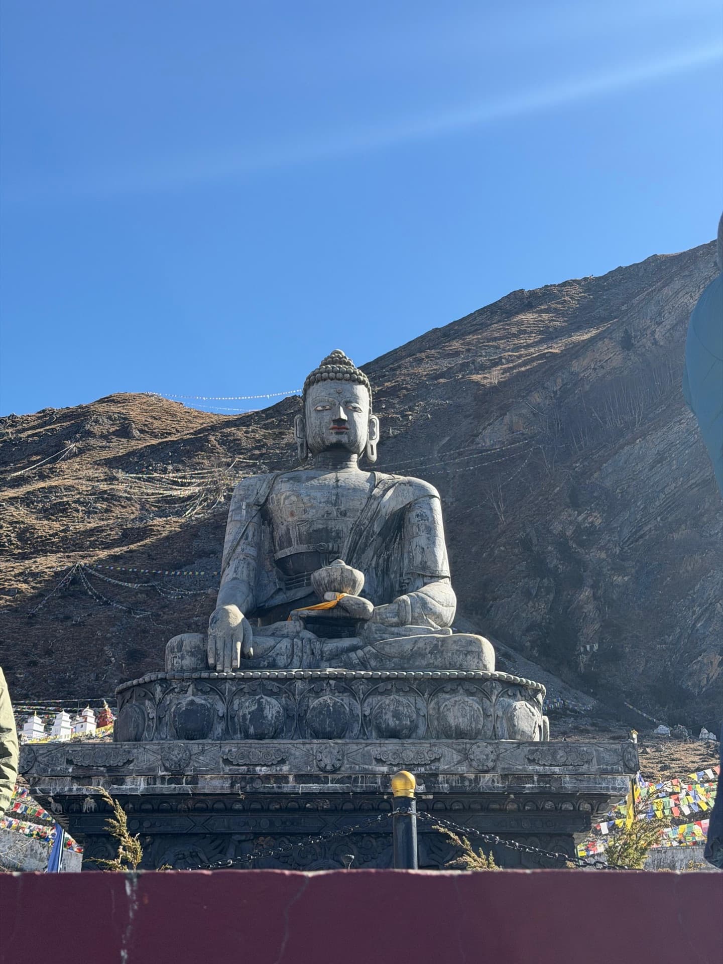 Sacred Nepal yatra — temple and mountain backdrop