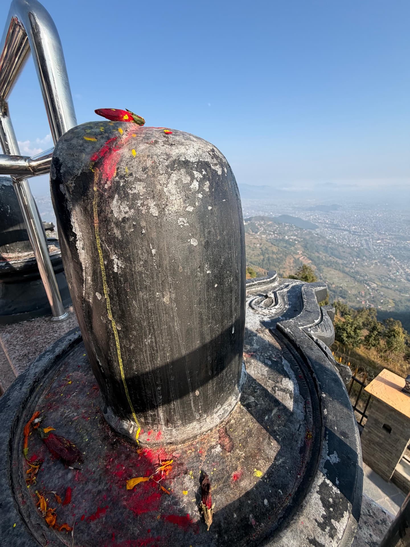 Sacred Nepal yatra — group pause at a mountain viewpoint